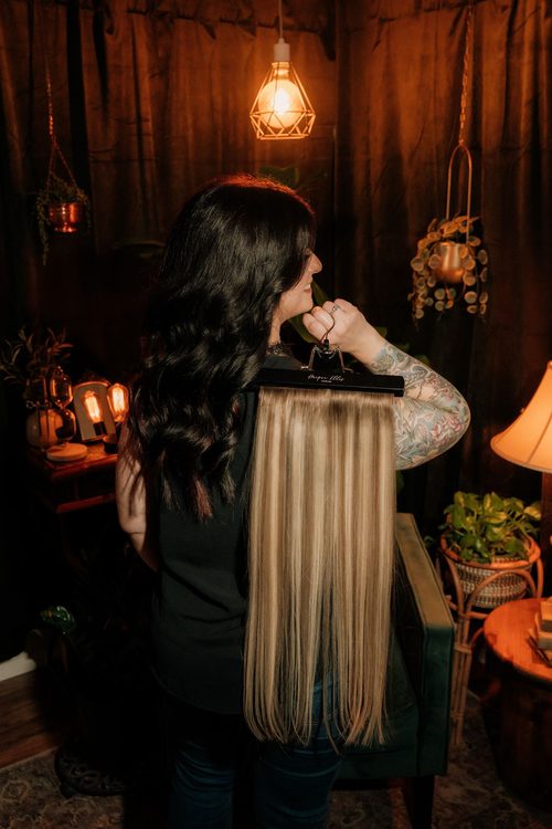 Extension wefts held up